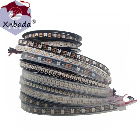 DC5V WS2812B Individually Addressable 5050 RGB Led Strip WS2812 Smart Pixels Led Light Black White PCB Waterproof IP30/65/67       PST PS Tradings