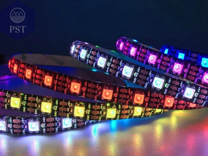 DC5V WS2812B Individually Addressable 5050 RGB Led Strip WS2812 Smart Pixels Led Light Black White PCB Waterproof IP30/65/67       PST PS Tradings