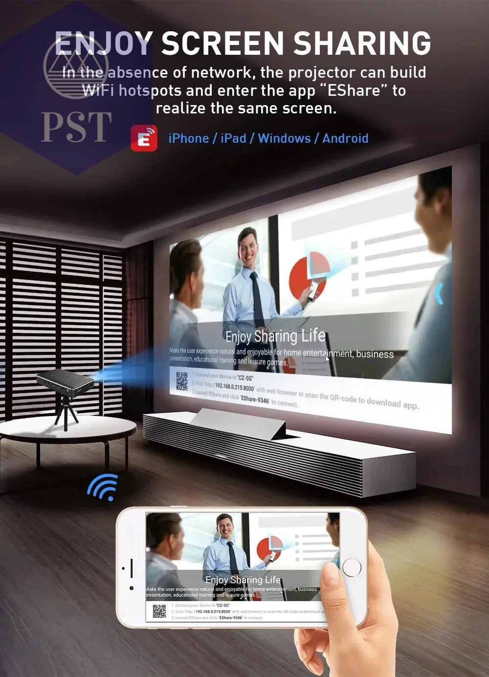 DLP P10 II 4K Portable Projector Amlogic T972 Android PST PS Tradings  