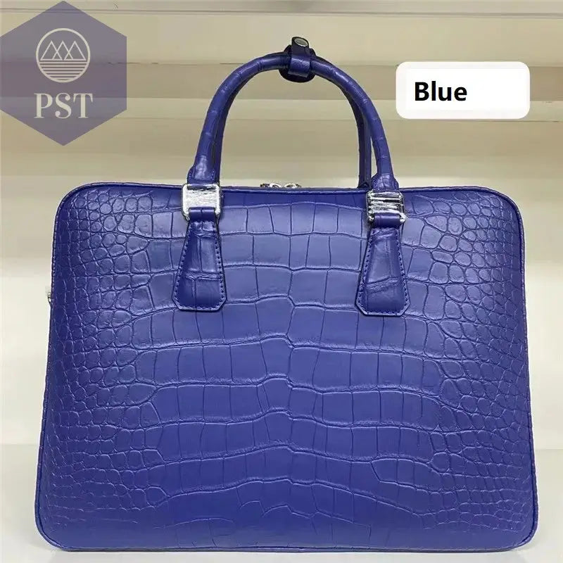 Echtes Krokodilleder Aktentasche mit Passcode PST PS Tradings  PST PS Tradings Blue PST PS Tradings Echtes Krokodilleder Aktentasche mit Passcode