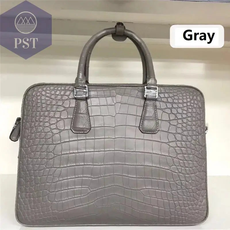 Echtes Krokodilleder Aktentasche mit Passcode PST PS Tradings  PST PS Tradings GRAY PST PS Tradings Echtes Krokodilleder Aktentasche mit Passcode