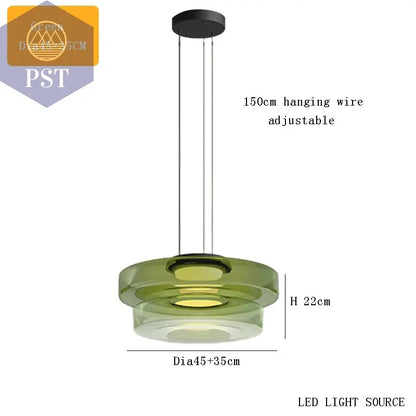 Elegante Glas-Chandelier für modernes Wohnen PST PS Tradings  PST PS Tradings 2-tier-green-L-natural-light PST PS Tradings