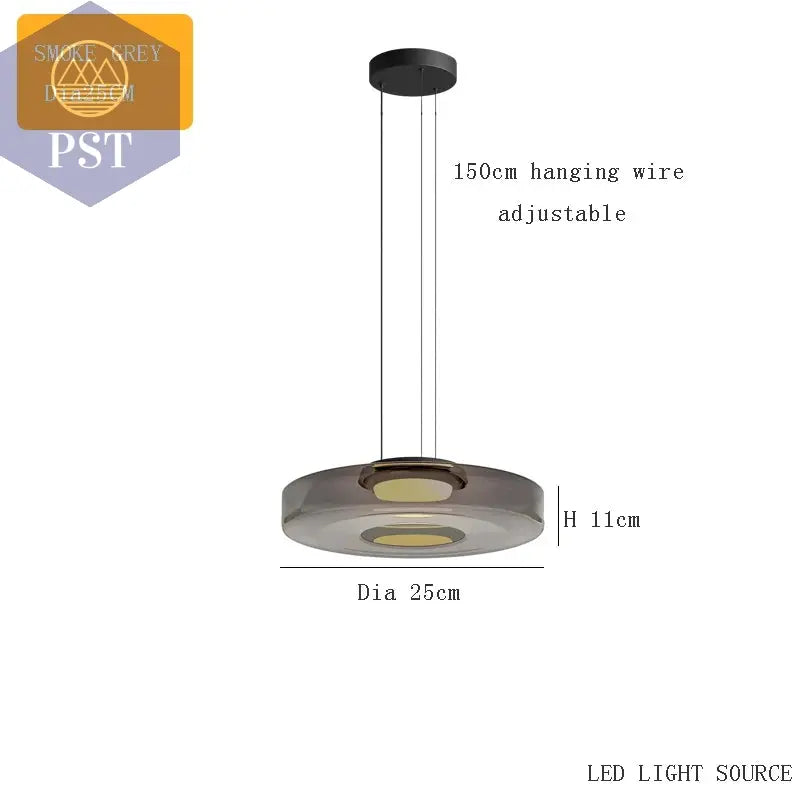 Elegante Glas-Chandelier für modernes Wohnen PST PS Tradings  PST PS Tradings smoke-grey-25cm-natural-light PST PS Tradings