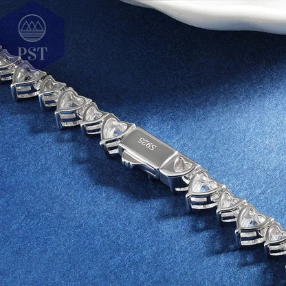 Elegante Moissanit Tennis Halskette aus Silber PST PS Tradings  PST PS Tradings  PST PS Tradings Elegante Moissanit Tennis Halskette aus Silber