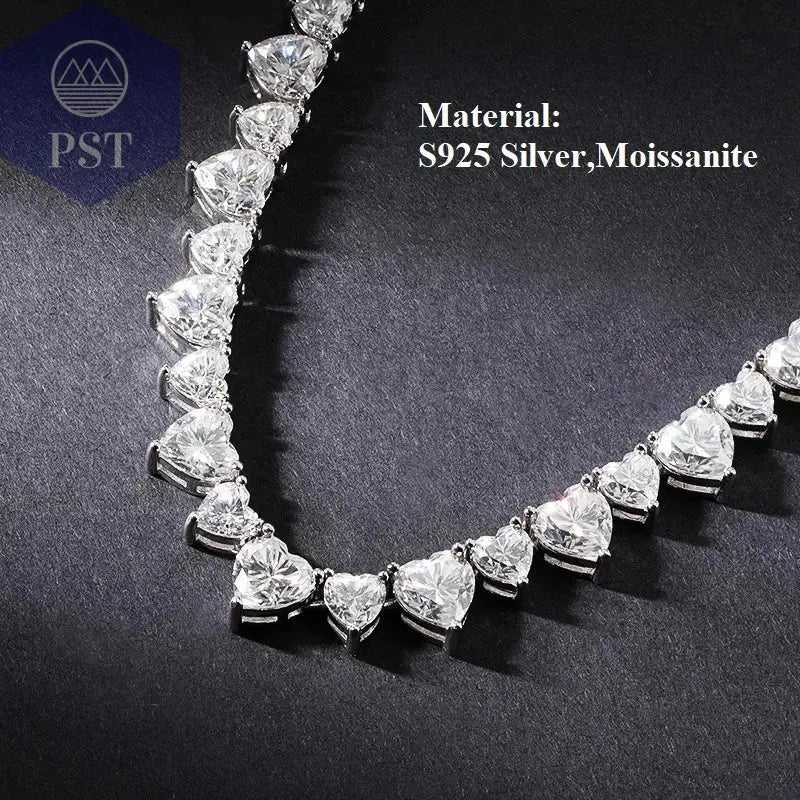 Elegante Moissanit Tennis Halskette aus Silber PST PS Tradings  PST PS Tradings  PST PS Tradings Elegante Moissanit Tennis Halskette aus Silber