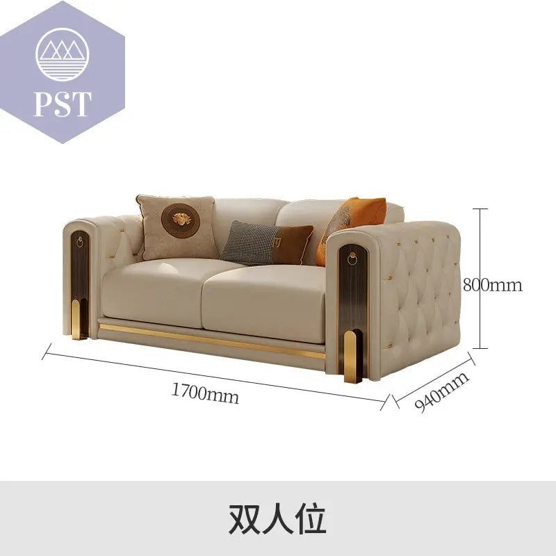 Elegantes Leder Sofa Set Luxus Couch PST PS Tradings Sofa PST PS Tradings 1.7m-cowhide PST PS Tradings Elegantes Leder Sofa Set Luxus Couch Sofa