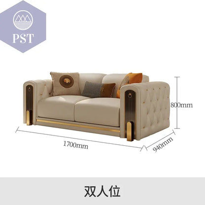 Elegantes Leder Sofa Set Luxus Couch PST PS Tradings Sofa PST PS Tradings 1.7m-cowhide PST PS Tradings Elegantes Leder Sofa Set Luxus Couch Sofa