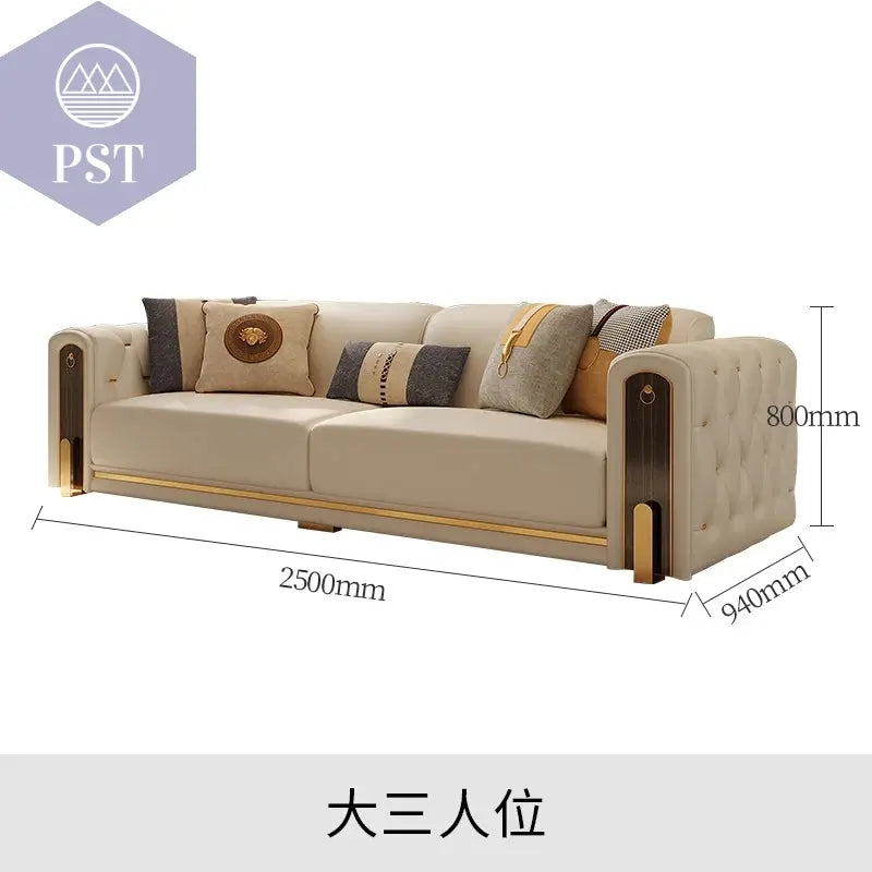 Elegantes Leder Sofa Set Luxus Couch PST PS Tradings Sofa PST PS Tradings 2.5m-cowhide PST PS Tradings Elegantes Leder Sofa Set Luxus Couch Sofa
