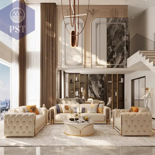 Elegantes Leder Sofa Set Luxus Couch PST PS Tradings Sofa PST PS Tradings  PST PS Tradings Elegantes Leder Sofa Set Luxus Couch Sofa