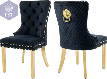 Elegantes Stuhl Set weiß - 2er Stuhl Set PST PS Tradings Stuhlset PST PS Tradings Black-gold-Leg PST PS Tradings