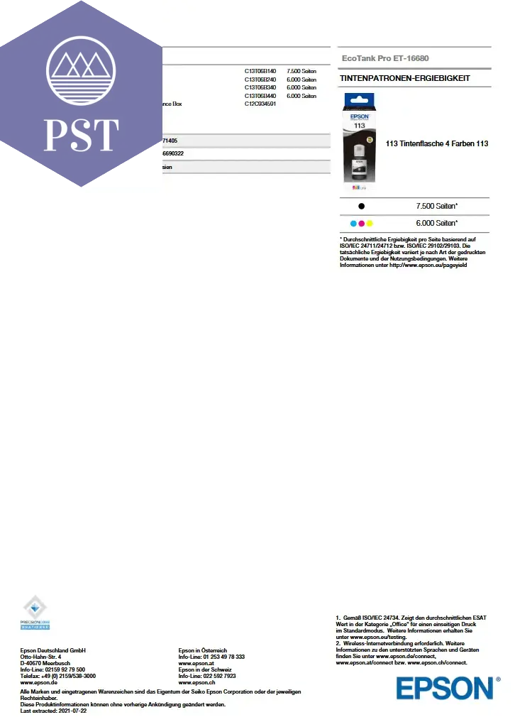 Epson EcoTank Pro ET-16680 PST PS Tradings drucker drucker