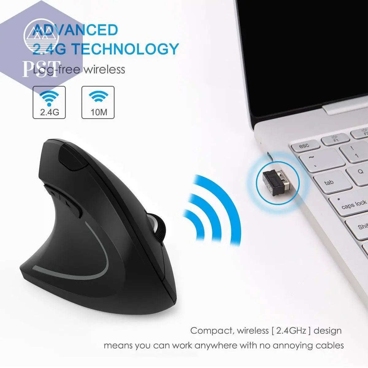 Ergonomic Left Hand Right Hand Wireless Vertical Mouse       PST PS Tradings