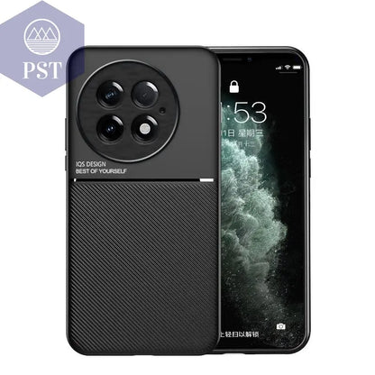 For OnePlus 13 5G Case Leather Car Magnetic Holder Phone Cases for OnePlus 13 OnePlus13 1+13 5G Silicone Shockproof Back Cover - PST PS Tradings