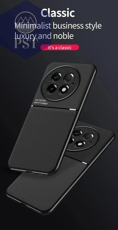 For OnePlus 13 5G Case Leather Car Magnetic Holder Phone Cases for OnePlus 13 OnePlus13 1+13 5G Silicone Shockproof Back Cover - PST PS Tradings