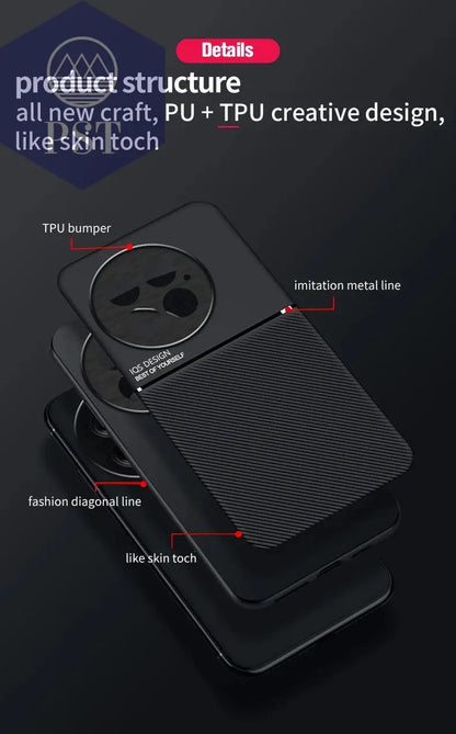 For OnePlus 13 5G Case Leather Car Magnetic Holder Phone Cases for OnePlus 13 OnePlus13 1+13 5G Silicone Shockproof Back Cover - PST PS Tradings