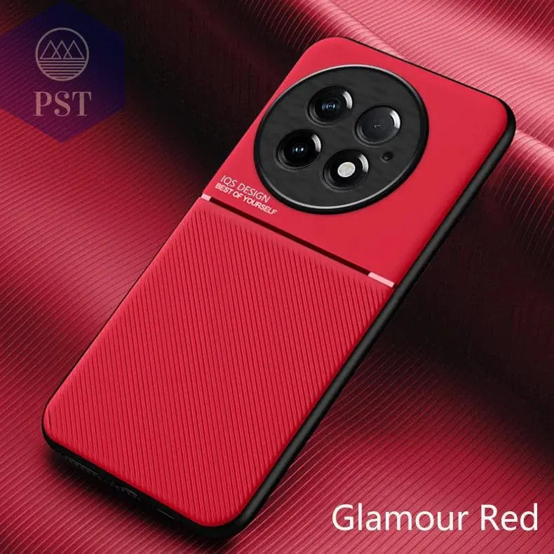 For OnePlus 13 5G Case Leather Car Magnetic Holder Phone Cases for OnePlus 13 OnePlus13 1+13 5G Silicone Shockproof Back Cover - PST PS Tradings