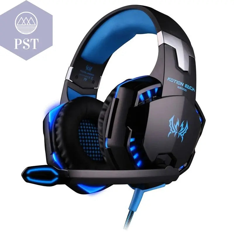 Futuristic Style LED Gaming Headphones Light Best Headphone Gaming      Blue PST PS Tradings