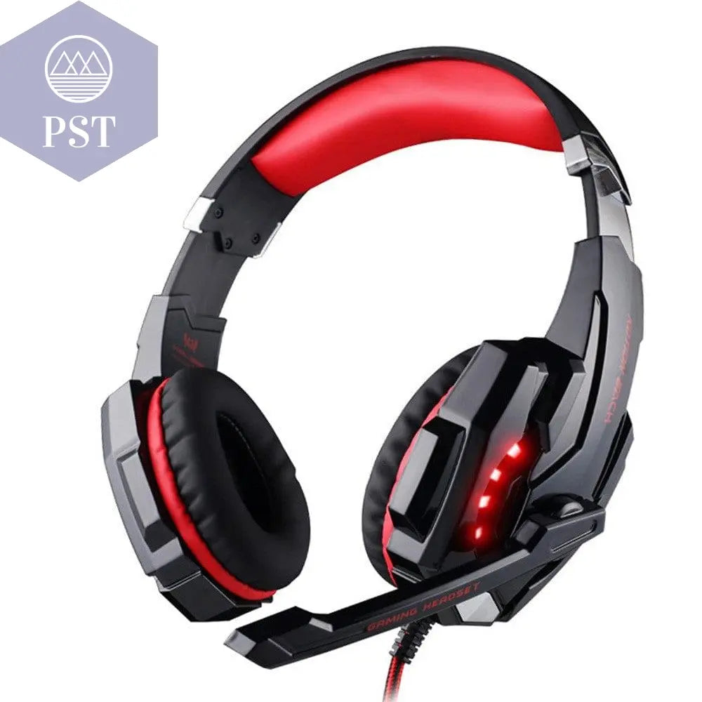 Futuristic Style LED Gaming Headphones Light Best Headphone Gaming      Red-1 PST PS Tradings