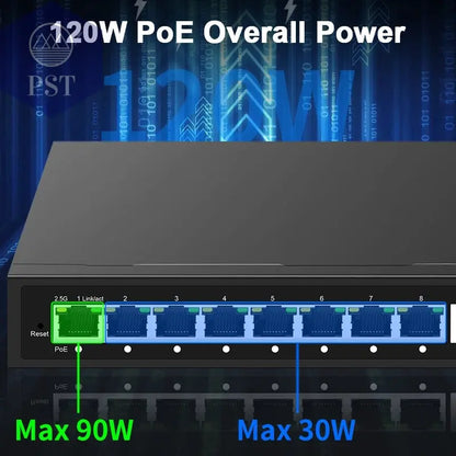 HORACO 2.5Gb 8-Port PoE Switch mit 10G SFP+ PST PS Tradings Netzwerkswitch PST PS Tradings  PST PS Tradings HORACO 2.5Gb 8-Port PoE Switch mit 10G SFP+ Netzwerkswitch