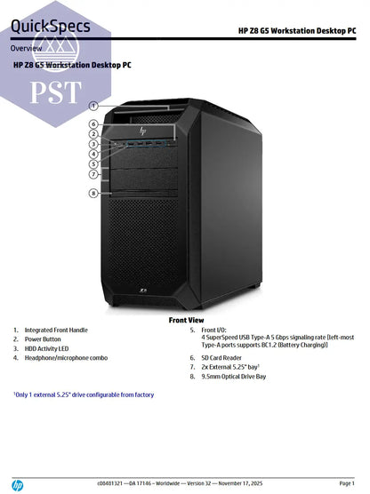 HP Z8 G5 Workstation PST PS Tradings Workstation Workstation HP Z8 G5 Workstation