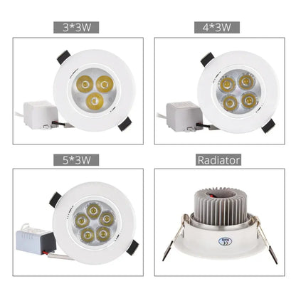 Heißer Verkauf 9 watt 12 watt 15 watt LED Downlight Dimmbare Warm Weiß Natur Weiß Reinem Weiß Einbau LED Lampe spot Licht AC85-265V       PST PS Tradings