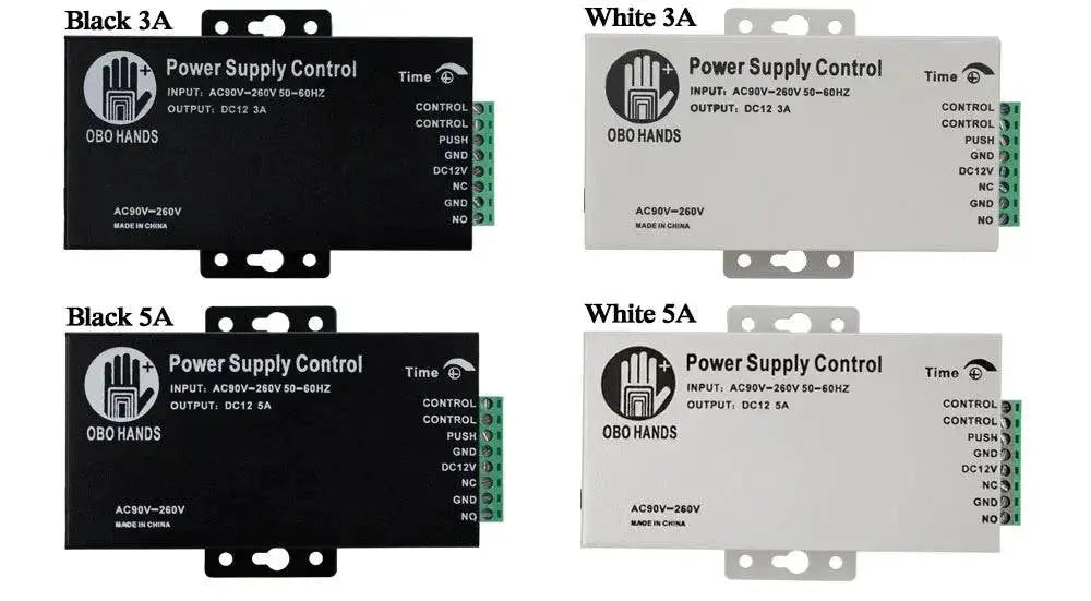 OBO HANDS 12VDC Access Control Power Supply Switch 3A/5A Time Delay Adjustable AC90V-260V Input NO/NC Output for 2 Electric Lock - PST PS Tradings