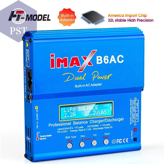 HTRC iMAX B6AC 80W 6A Lipo Charger Balancer For Nimh Nicd Lipo LiFe Li-ion Pb Battery LCD Screen Display RC Charger Discharge       PST PS Tradings