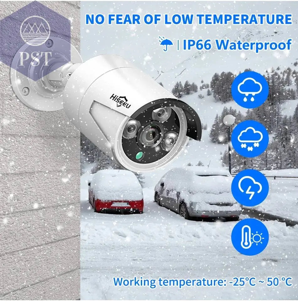 Hiseeu 5MP 3MP 8CH POE NVR Video Audio Record ONVIF CCTV IP Security Surveillance Camera System Kit Set Outdoor House Waterproof - Property & Safety Tradings