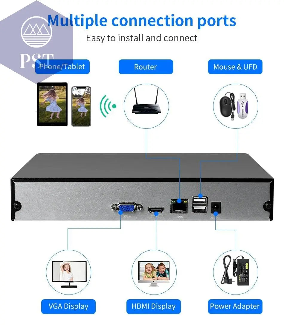 Hiseeu H.265+ HEVC 8CH 16CH 32CH CCTV NVR 4K 8MP 5MP 4MP 3MP 2MP IP Network Video Recorder For Surveillance Camera System Kit - Property & Safety Tradings