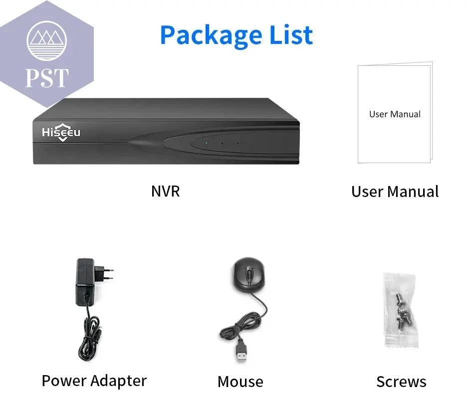 Hiseeu H.265+ HEVC 8CH 16CH 32CH CCTV NVR 4K 8MP 5MP 4MP 3MP 2MP IP Network Video Recorder For Surveillance Camera System Kit - Property & Safety Tradings