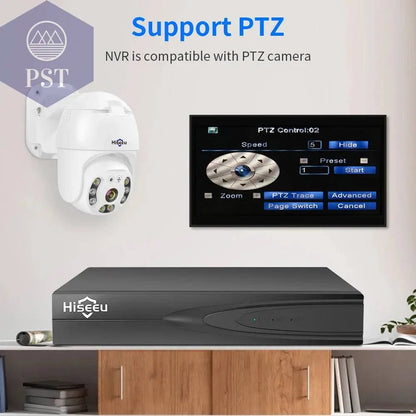 Hiseeu H.265+ HEVC 8CH 16CH 32CH CCTV NVR 4K 8MP 5MP 4MP 3MP 2MP IP Network Video Recorder For Surveillance Camera System Kit - Property & Safety Tradings