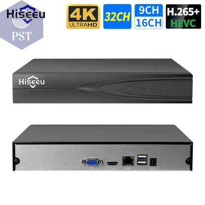 Hiseeu H.265+ HEVC 8CH 16CH 32CH CCTV NVR 4K 8MP 5MP 4MP 3MP 2MP IP Network Video Recorder For Surveillance Camera System Kit - Property & Safety Tradings