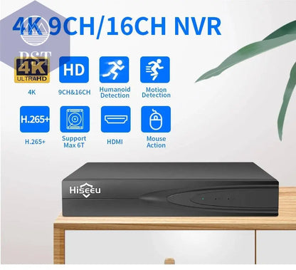 Hiseeu H.265+ HEVC 8CH 16CH 32CH CCTV NVR 4K 8MP 5MP 4MP 3MP 2MP IP Network Video Recorder For Surveillance Camera System Kit - Property & Safety Tradings