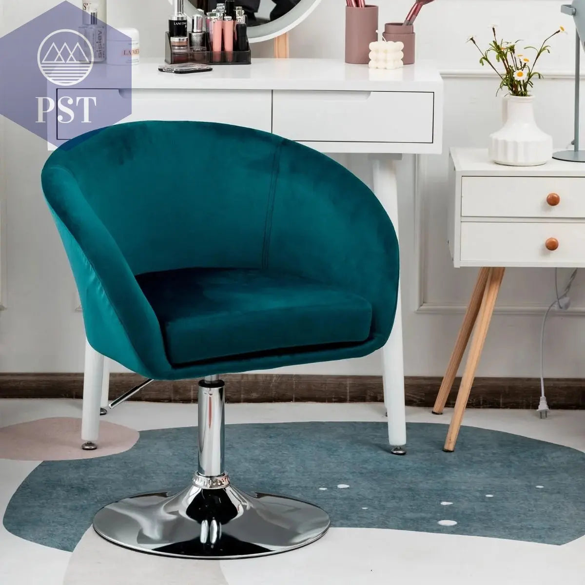 Höhenverstellbarer Barhocker SAMT Akzentstuhl Sitzgelegenheit °Drehbarer Polsterstuhl Cocktailchair PST PS Tradings Stühle Hocker PST PS Tradings  PST PS Tradings Höhenverstellbarer Barhocker SAMT Akzentstuhl Sitzgelegenheit °Drehbarer Polsterstuhl Cocktailchair Stühle Hocker