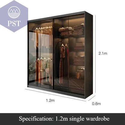 Kleiderschrank Modul Schrank Ankleide für Schlafzimmer Glasschrank PST PS Tradings Möbel PST PS Tradings 120x60x210cm PST PS Tradings