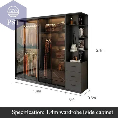 Kleiderschrank Modul Schrank Ankleide für Schlafzimmer Glasschrank PST PS Tradings Möbel PST PS Tradings  PST PS Tradings