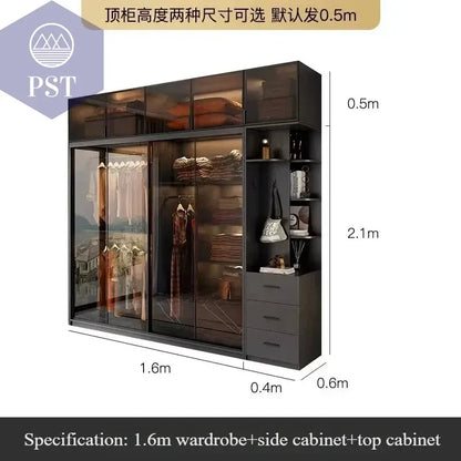 Kleiderschrank Modul Schrank Ankleide für Schlafzimmer Glasschrank PST PS Tradings Möbel PST PS Tradings  PST PS Tradings