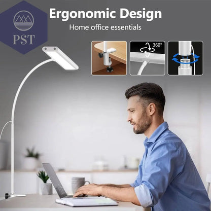 LED Desk Lamp for Office Home, Eye-Caring Desk Light Lamp with Stepless Dimming Adjustable Flexible Gooseneck Adjustable Light - Property & Safety Tradings