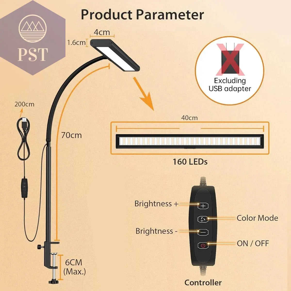 LED Desk Lamp for Office Home, Eye-Caring Desk Light Lamp with Stepless Dimming Adjustable Flexible Gooseneck Adjustable Light - Property & Safety Tradings