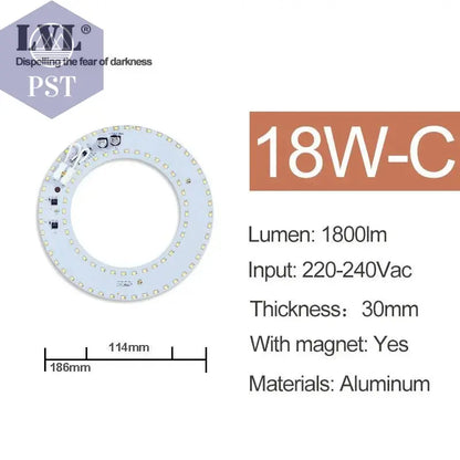 LED Panel Light 10W 18W 25W 40W No Flicker AC 220V 230V for Ceiling Light Source Square Round Panel Light       PST PS Tradings