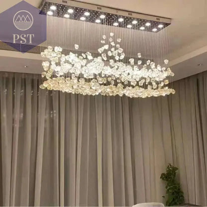 Luxuriöse LED Kristall Deckenleuchte Entrée Wohnzimmer Deckenbeleuchtung PST PS Tradings Deckenleuchte PST PS Tradings  PST PS Tradings