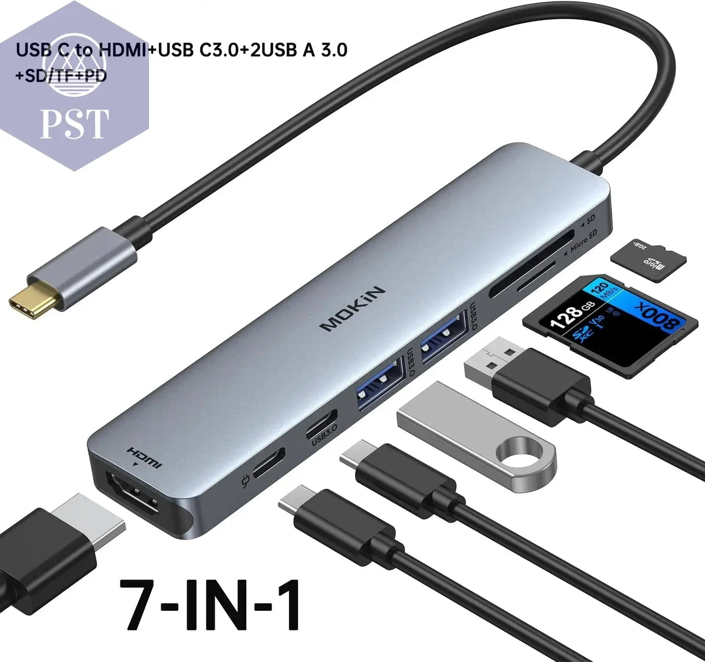 MOKiN 14-in-1 USB C Hub mit HDMI und VGA PST PS Tradings  PST PS Tradings 7-IN-1-HDMI-Poland PST PS Tradings