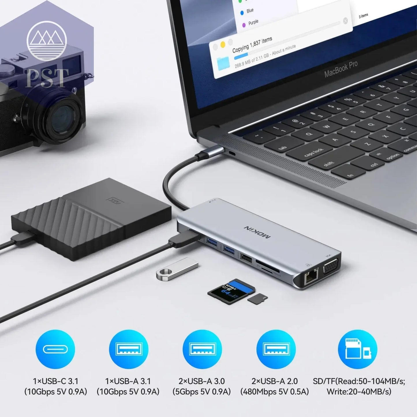 MOKiN 14-in-1 USB C Hub mit HDMI und VGA PST PS Tradings  PST PS Tradings  PST PS Tradings