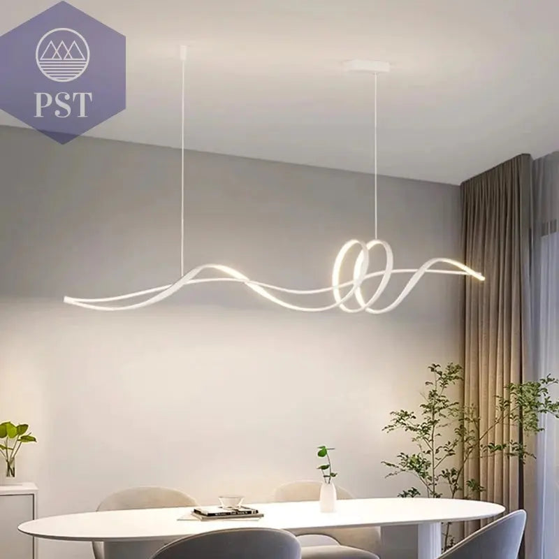 Moderne Pendelleuchte LED Esstischlampe Deckenleuchter 160cm PST PS Tradings Pendelleuchte PST PS Tradings Length-160cm-WHITE-RC-remote-dimming PST PS Tradings