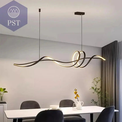 Moderne Pendelleuchte LED Esstischlampe Deckenleuchter 160cm PST PS Tradings Pendelleuchte PST PS Tradings Length-160cm-black-RC-remote-dimming PST PS Tradings
