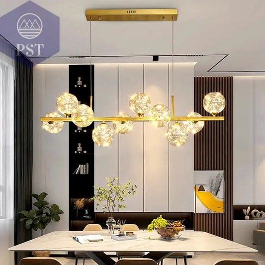 Moderne Pendelleuchte für Essbereich 10 Kugel Deckenleuchte PST PS Tradings Leuchten PST PS Tradings  PST PS Tradings