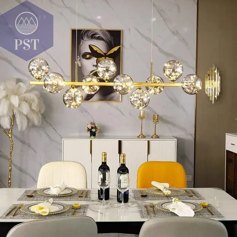 Moderne Pendelleuchte für Essbereich 10 Kugel Deckenleuchte PST PS Tradings Leuchten PST PS Tradings  PST PS Tradings
