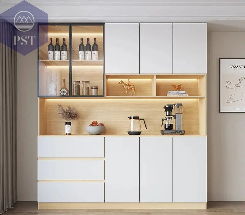 Moderne Wohnzimmerschrank mit Glastüren PST PS Tradings  PST PS Tradings 200x40x220cm-Style5 PST PS Tradings