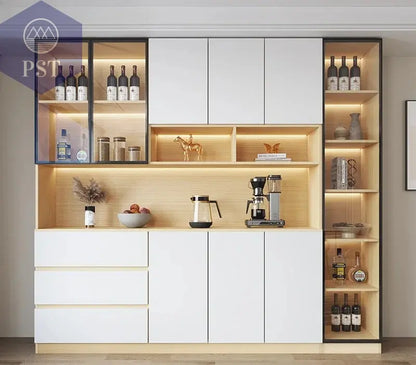 Moderne Wohnzimmerschrank mit Glastüren PST PS Tradings  PST PS Tradings 220x40x220cm-Style10 PST PS Tradings