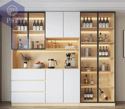 Moderne Wohnzimmerschrank mit Glastüren PST PS Tradings  PST PS Tradings 220x40x220cm-Style9 PST PS Tradings